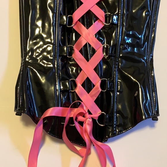 Allure Lingerie Shiny Black Corset - Women’s Size Small - Picture 6 of 11